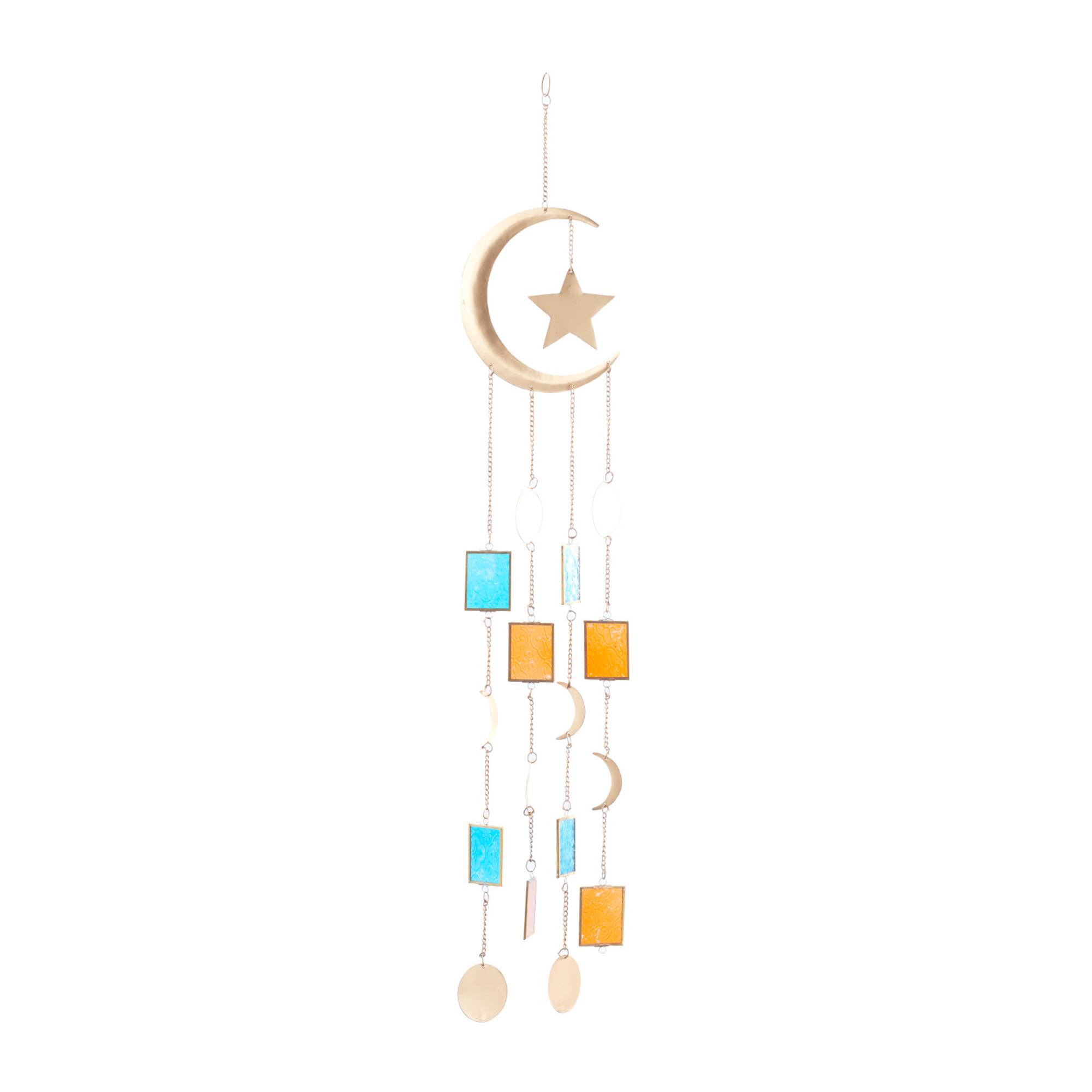 Gold Contemporary Moon and Sun Windchime